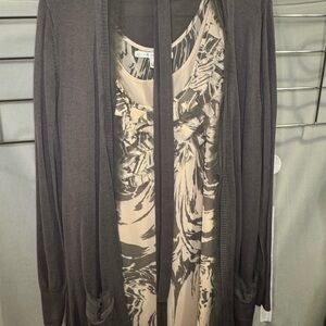 LC Lauren Conrad Gray & Blush 2 piece dress.